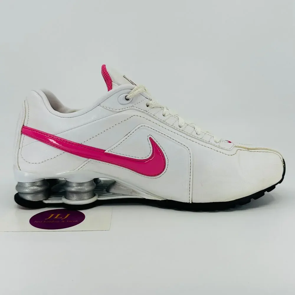 Nike Women's Shox Conundrum Athletic Sneakers White/Vivid Pink 407989-162 Size 6
